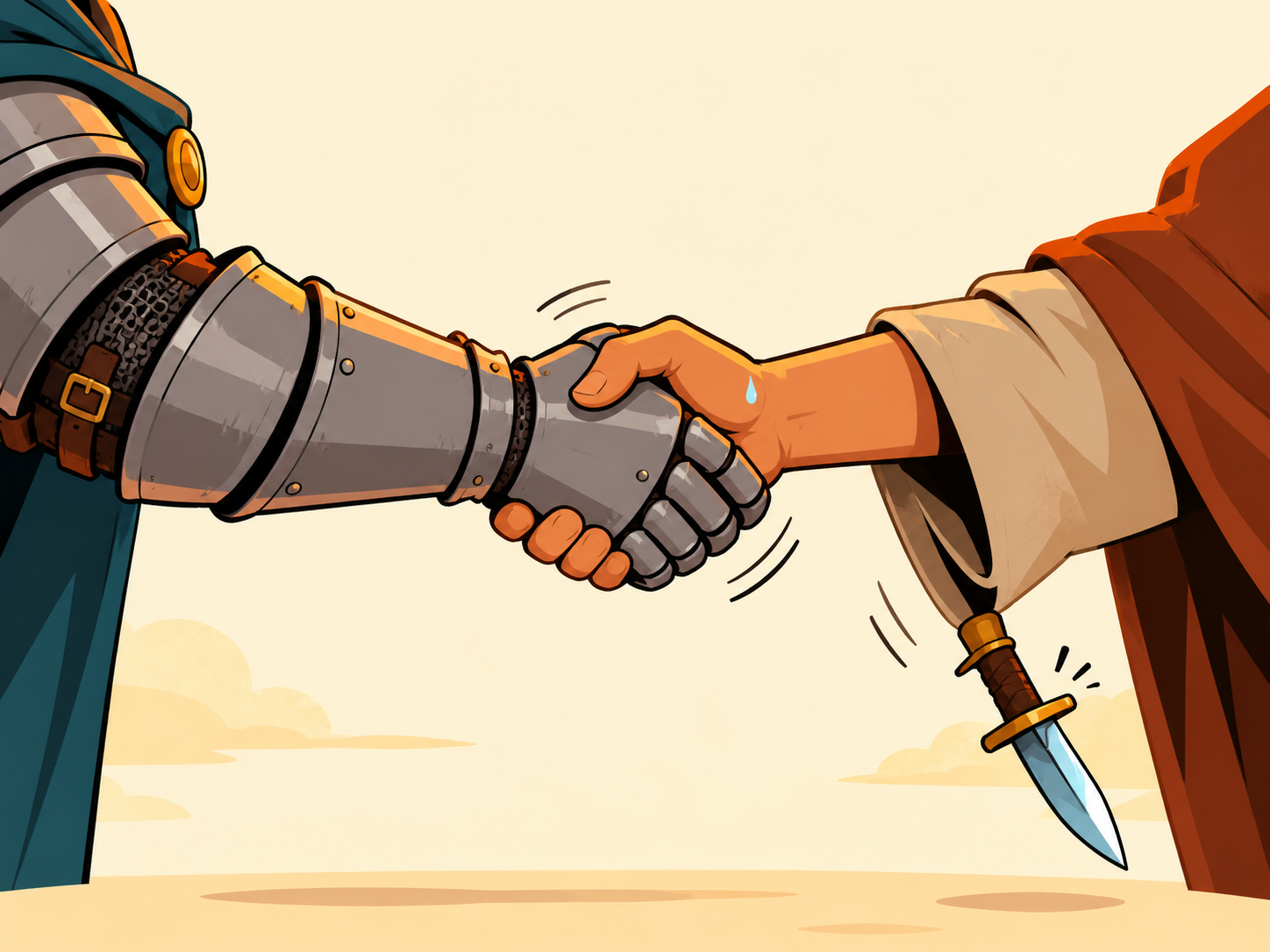 Two hands clasped in a handshake
